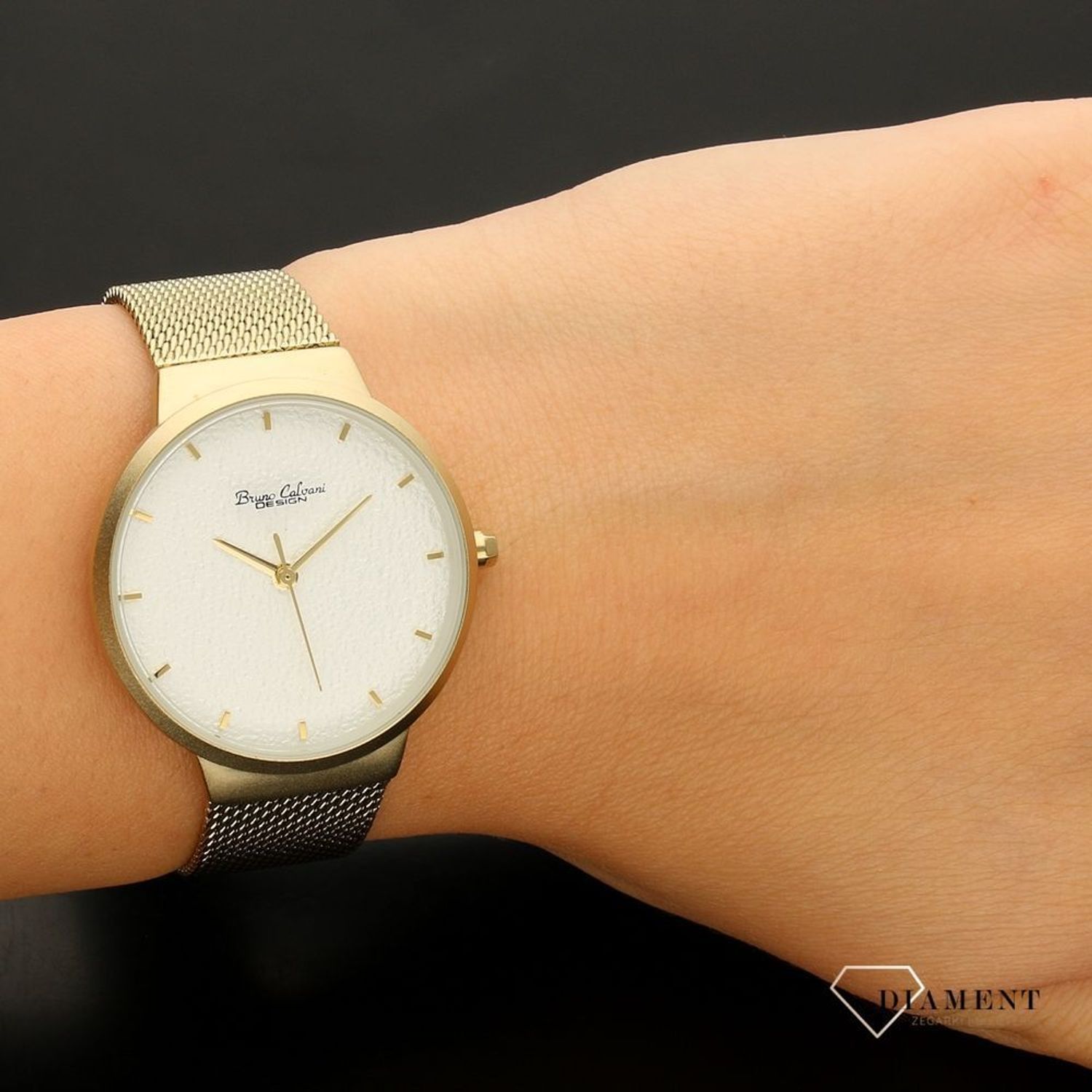 Zegarek damski Bruno Calvani BC1375 GOLD pasek biały (1).jpg